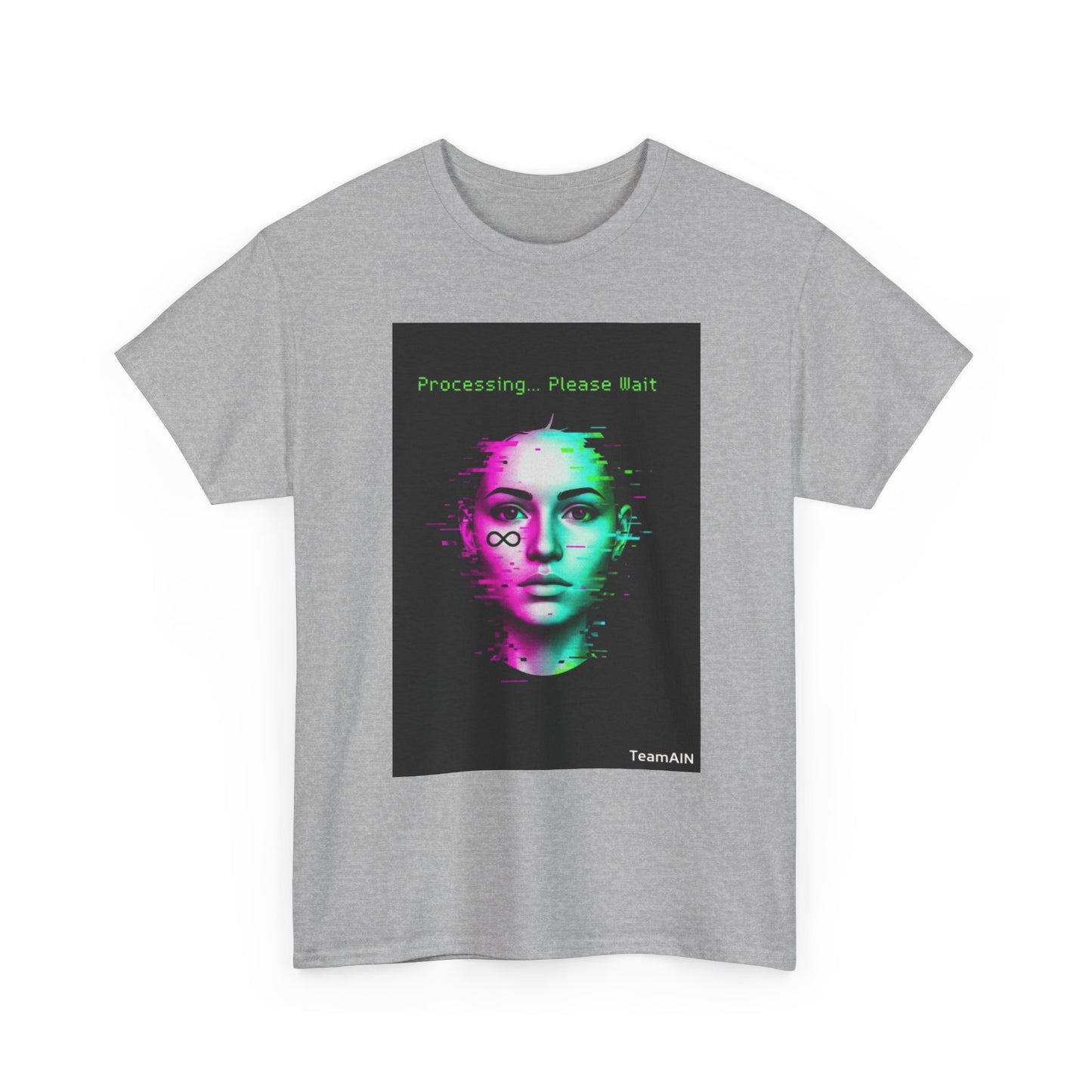 Retro Digital Art Tee, Processing Please Wait Shirt, Unisex Cotton T-Shirt, Techy Graphic Tee, Unique Gift for Gamers, Artsy Fashion