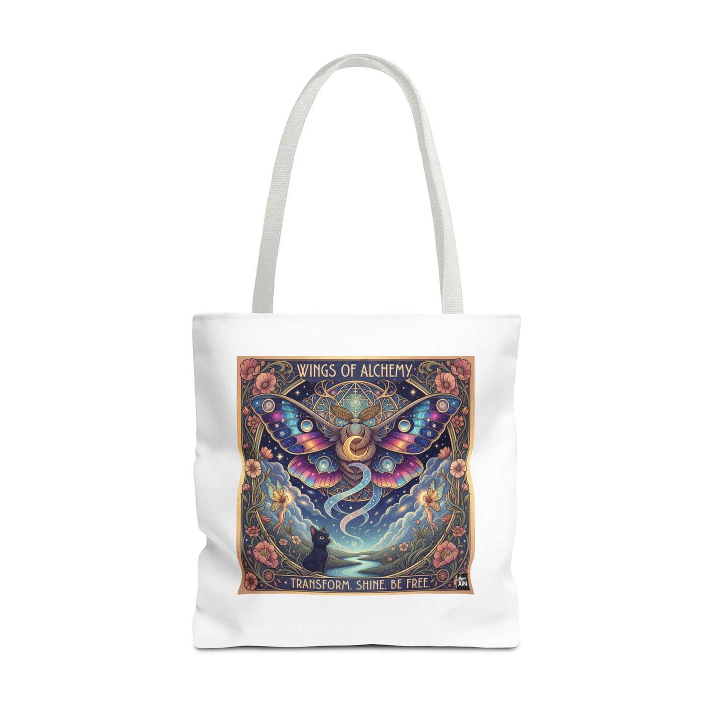 Wings of Alchemy Tote Bag - Transform, Shine, Be Free, Magical Art, Eco-Friendly Canvas Bag, Perfect Gift for Nature Lovers