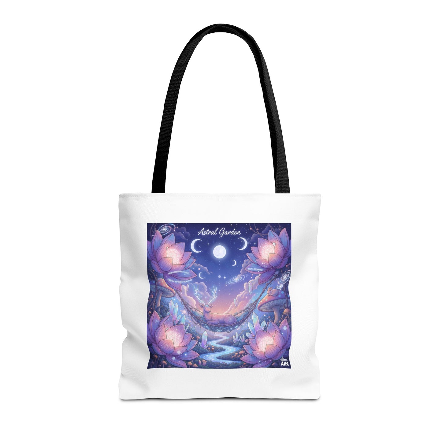 Mystical Floral Tote Bag | AOP Design, Day Out Bag, Eco-Friendly Shopper, Gift for Her, Floral Art Carryall