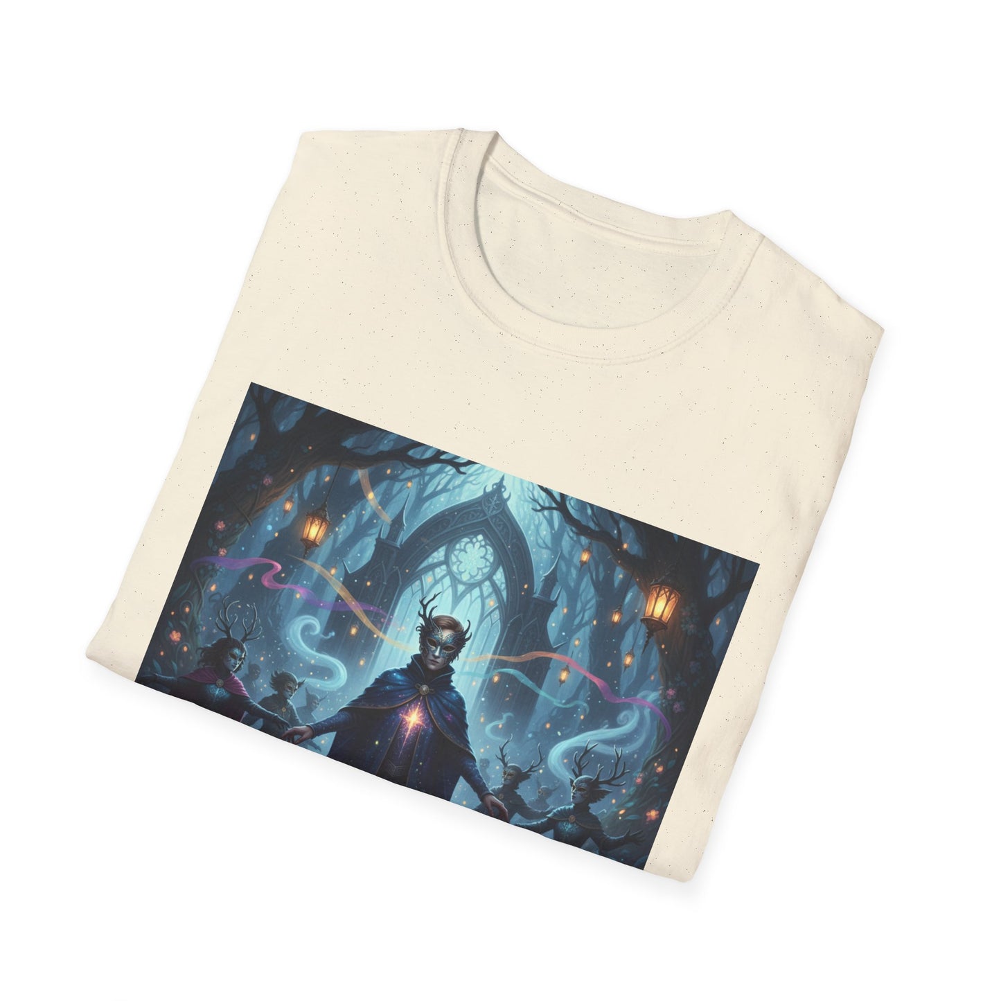 Mystical Mask Unisex T-Shirt - Where Wonder Wears a Mask, Fantasy Apparel, Gift for Dreamers, Casual Wear, Unique Design