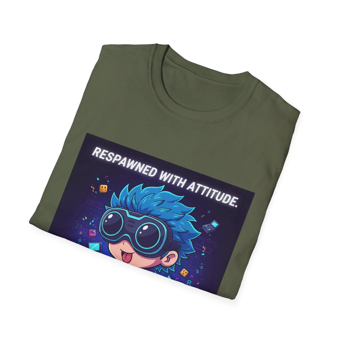 Chibi Gamer Tee – Respawned with Attitude