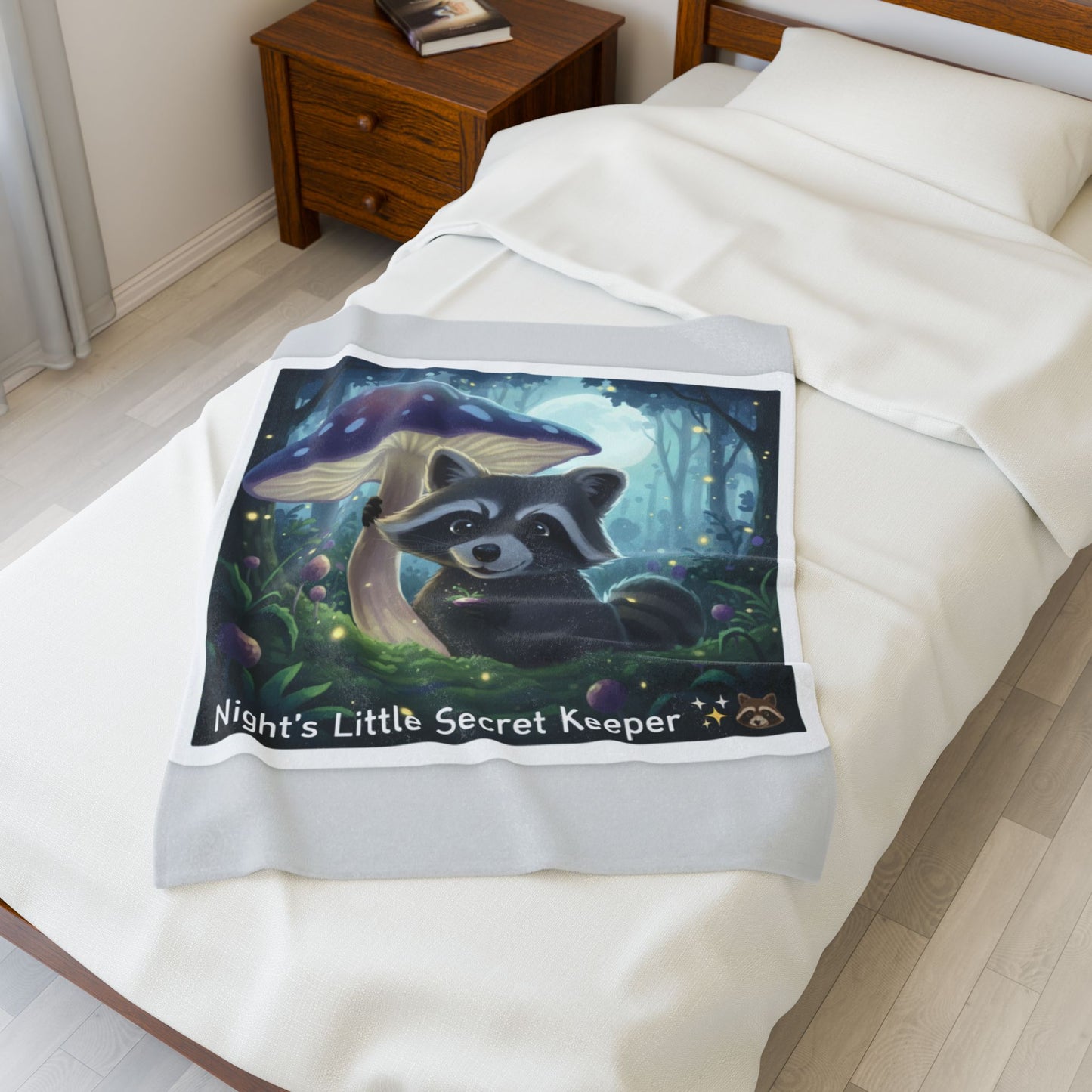 Night’s Little Secret Keeper Raccoon Blanket | Enchanted Forest Throw