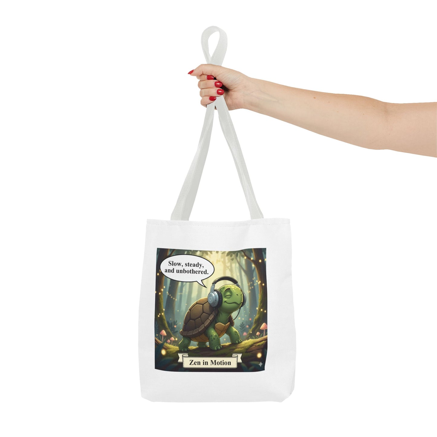 Zen Turtle Tote Bag - Slow and Steady, Inspirational Bag for Nature Lovers, Eco-Friendly Shopping, Gift for Friends, Yoga, Mindfulness