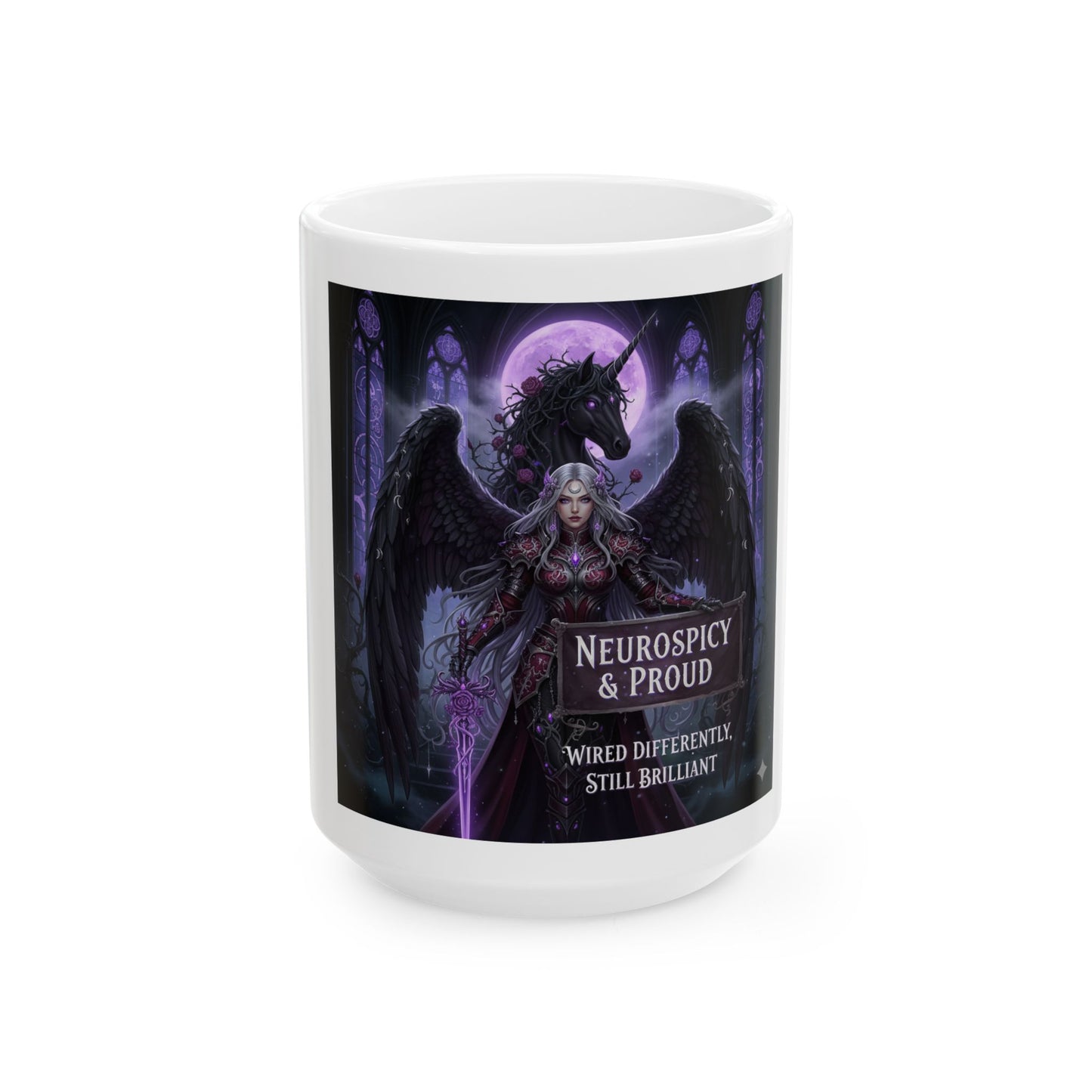 Neurospicy & Proud Gothic Angel Coffee Mug
