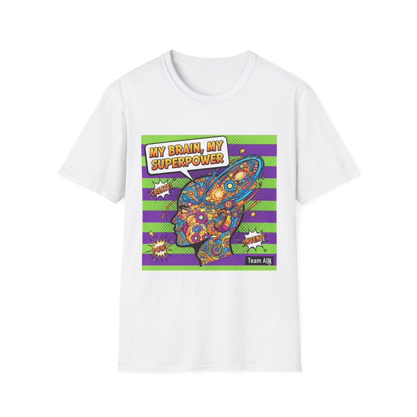 Colorful Brain Power T-Shirt | Creativity Shirt, Gift for Teachers, Fun Casual Wear, Unique Educational Top, Inspirational Clothing