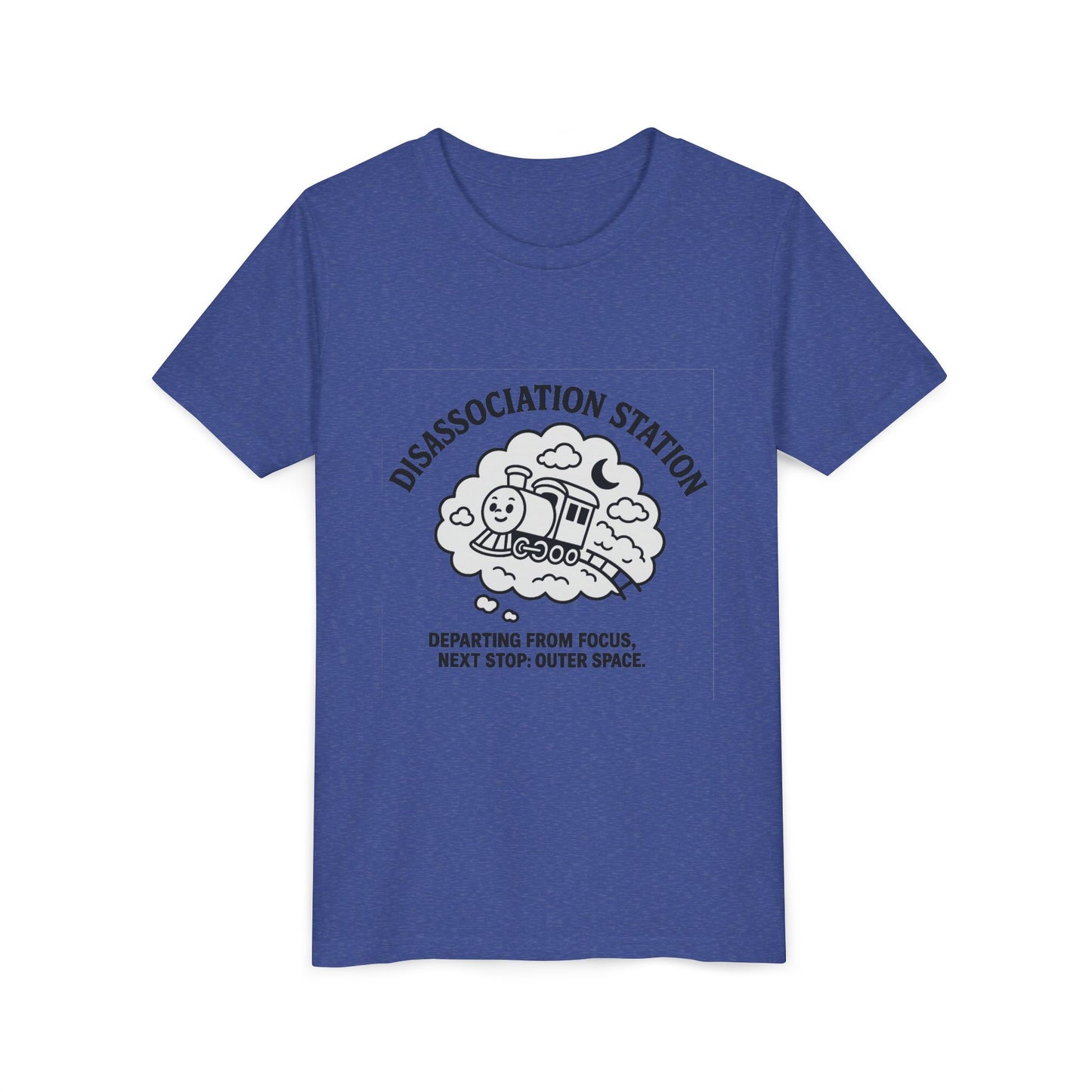 Disassociation Station Kids Tee - Fun Train Graphic, Youth Short Sleeve Shirt, Gift for Kids, Casual Everyday Wear, Cool Summer Top