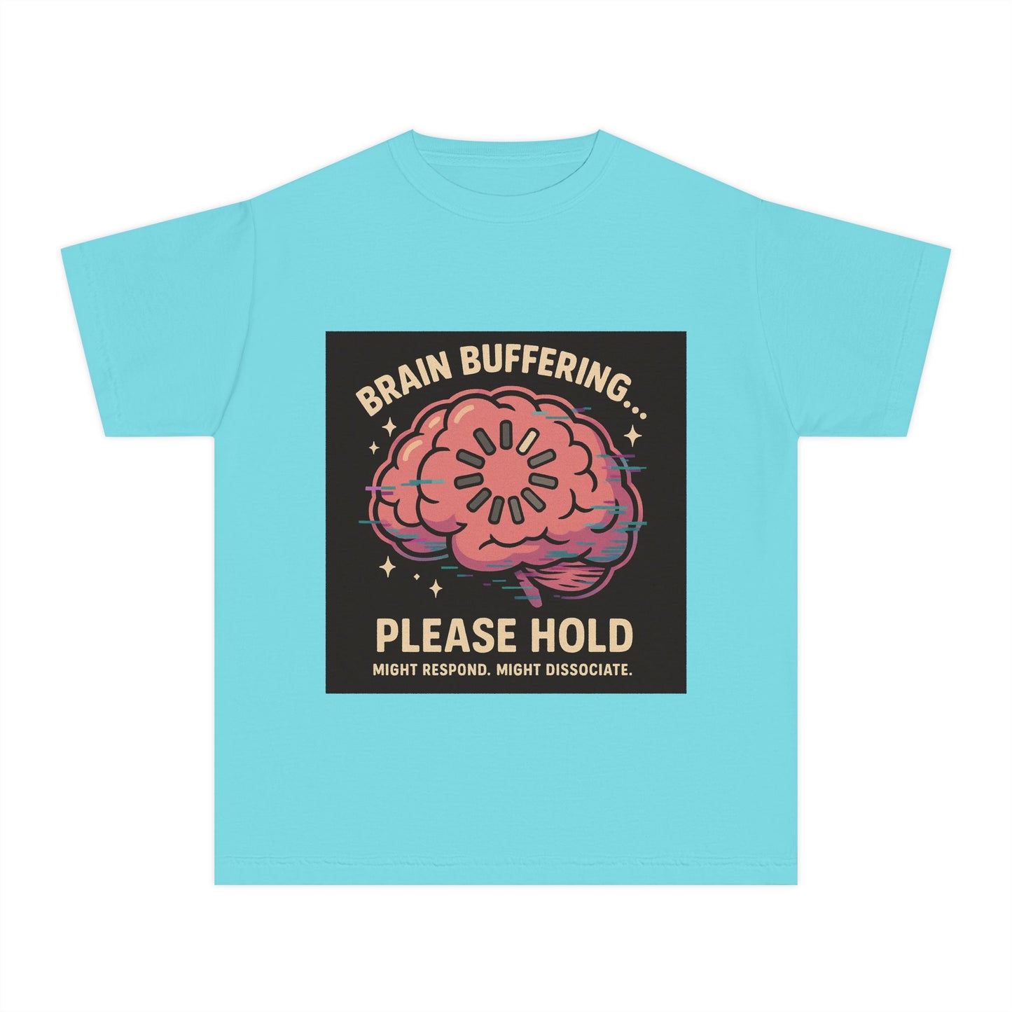 Brain Buffering Youth Tee - Fun Graphic Tee, Casual Wear, Gift for Teens, Cool Funny Shirt, Brainy Humor
