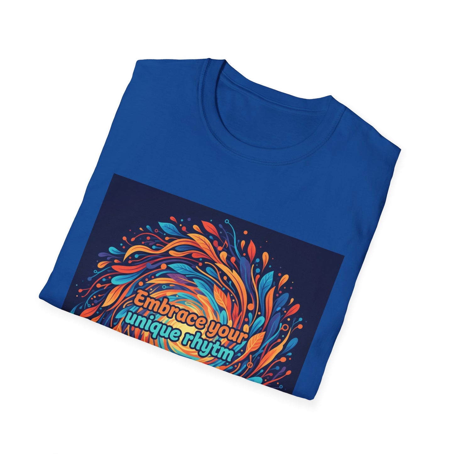 "Embrace Your Unique Rhythm" Neurodiversity-Inspired T-Shirt – Swirl Art Design on White Unisex Tee