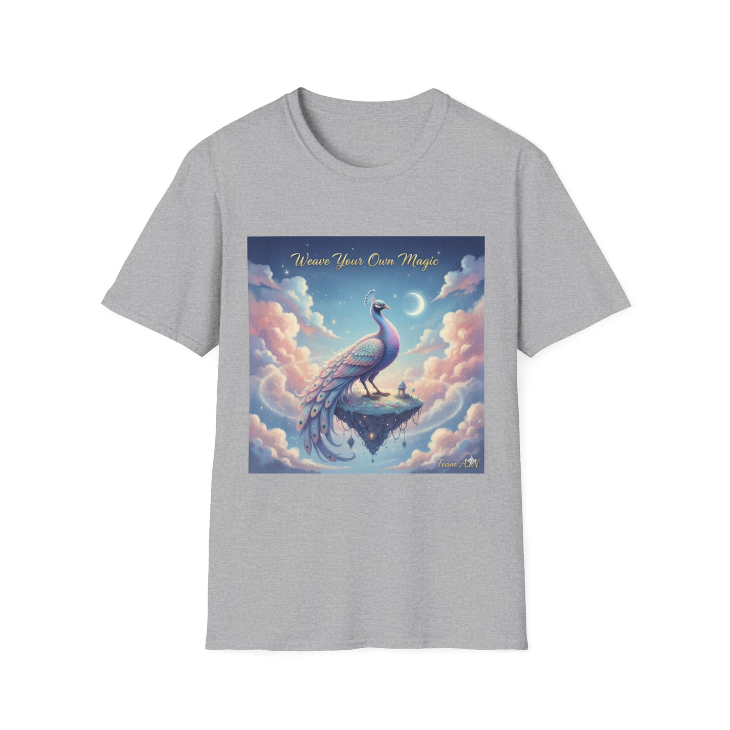 Magical Peacock T-Shirt, Bohemian Tee, Unique Gift, Inspirational Apparel, Women’s Fashion, Celestial Design, Unisex Top, Summer Style