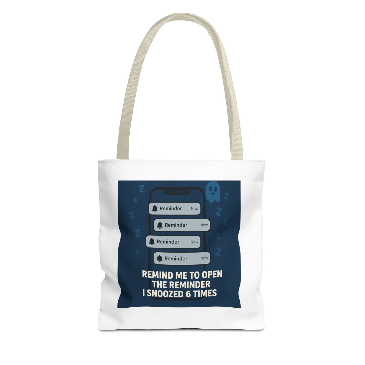 Sleepy Reminder Tote Bag with Fun Snooze Design, Funny Gift for Night Owls, Perfect for School, Work, or Everyday Use