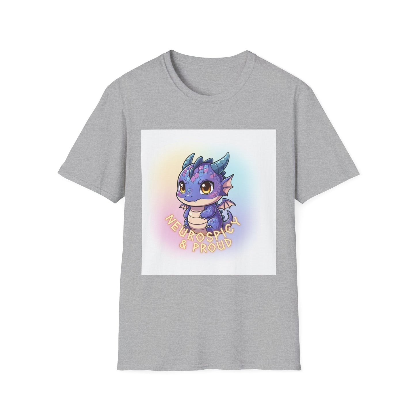 Neurospicy & Proud Dragon T-Shirt | Kawaii ADHD Pride Tee, Autism Acceptance Shirt, Cute Fantasy Anime Top