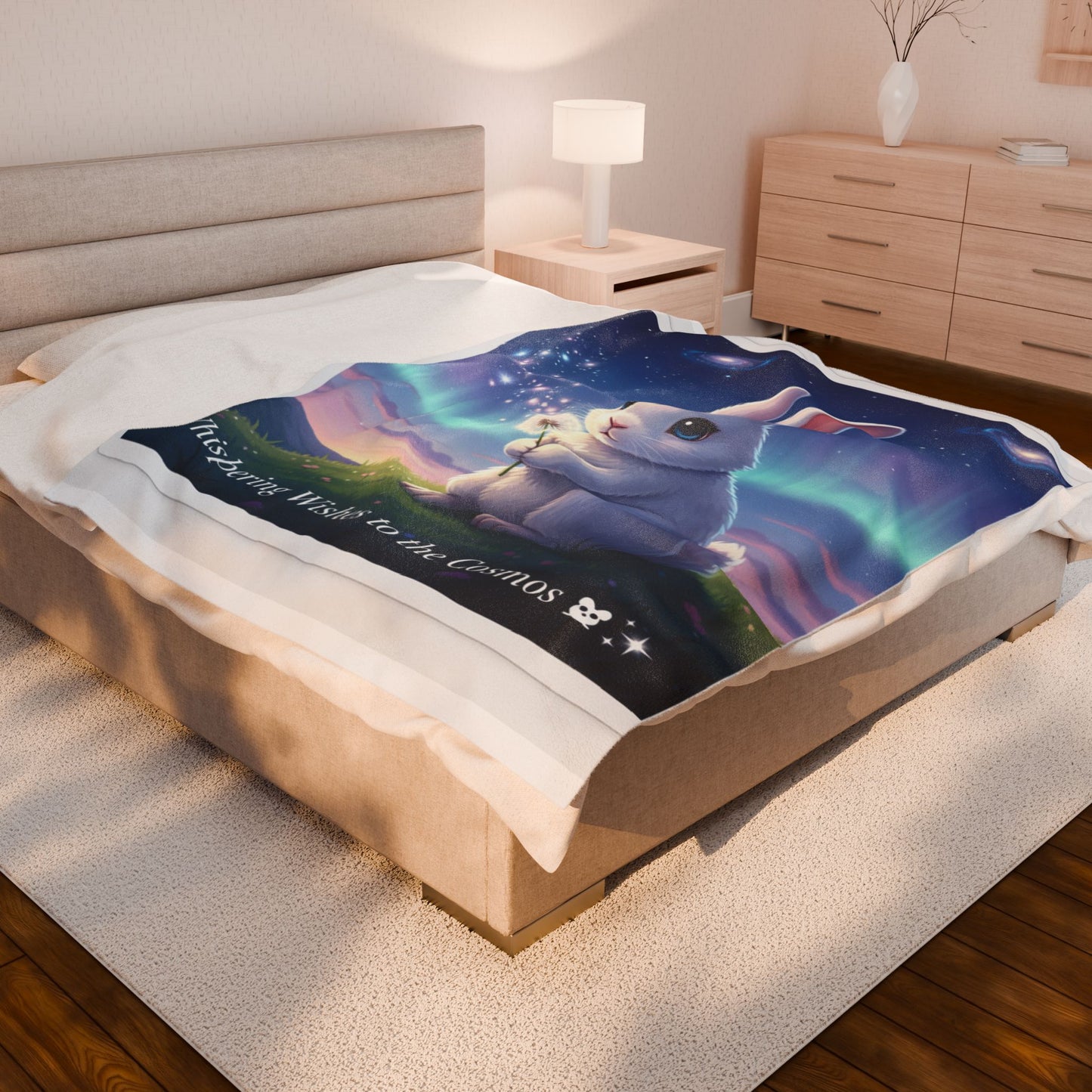 Whispering Wishes Bunny Blanket | Cosmic Dream Throw