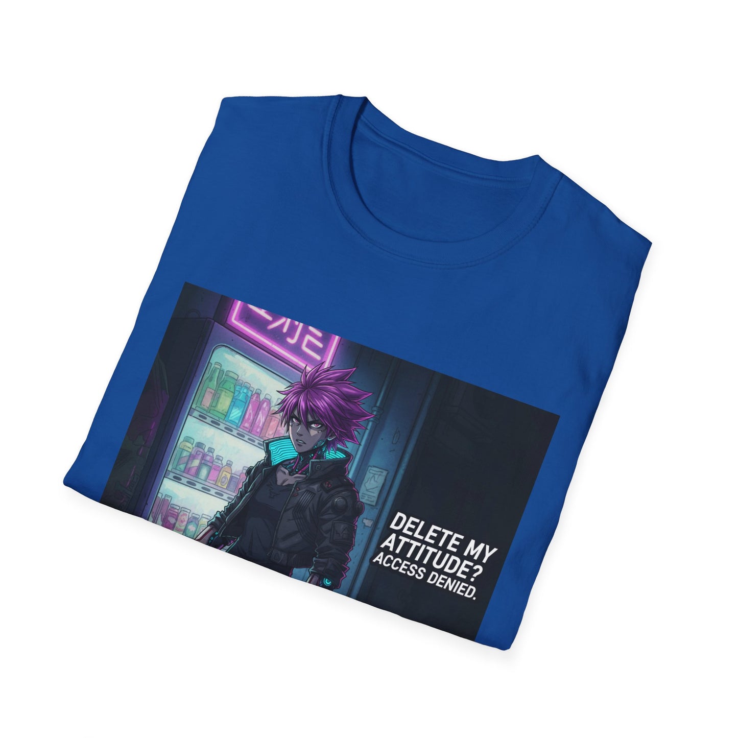 Cyberpunk Samurai T-Shirt – “Delete My Attitude? Access Denied.” | Futuristic Anime Streetwear