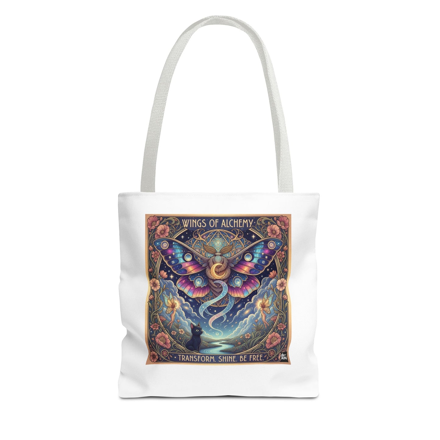 Wings of Alchemy Tote Bag - Transform, Shine, Be Free, Magical Art, Eco-Friendly Canvas Bag, Perfect Gift for Nature Lovers
