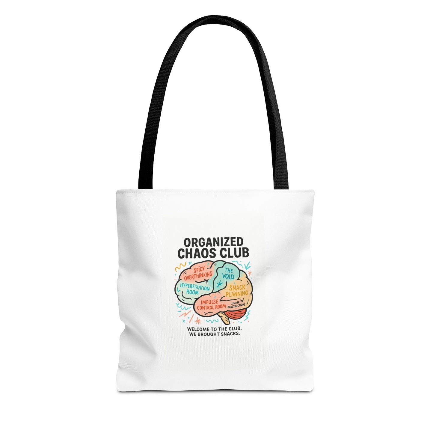Organized Chaos Club Tote Bag - Unique Gift for Creative Minds, Perfect for Shopping, Travel, or School, Fun Design