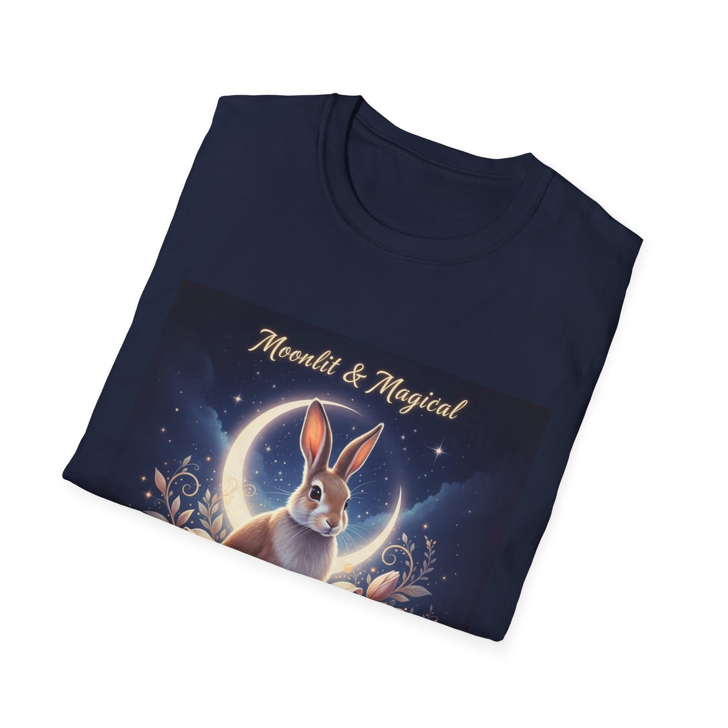 Moonlit & Magical Rabbit Unisex T-Shirt, Cute Rabbit Tee, Gift for Animal Lovers, Casual Wear, Nature Enthusiasts, Birthday Gift