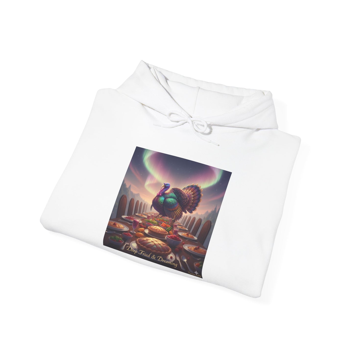 Funny Thanksgiving Hoodie – Deep Fried & Dreaming Alien Turkey