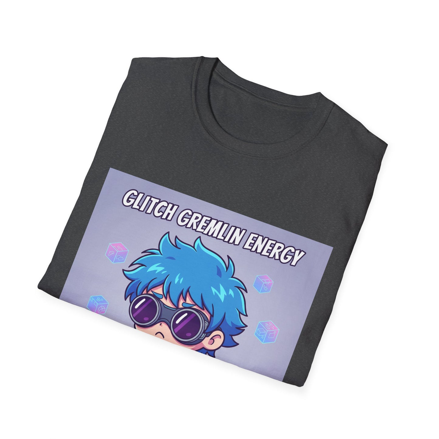 Chibi Gamer T-Shirt – “Glitch Gremlin Energy” | Cute Cyberpunk Streetwear Tee