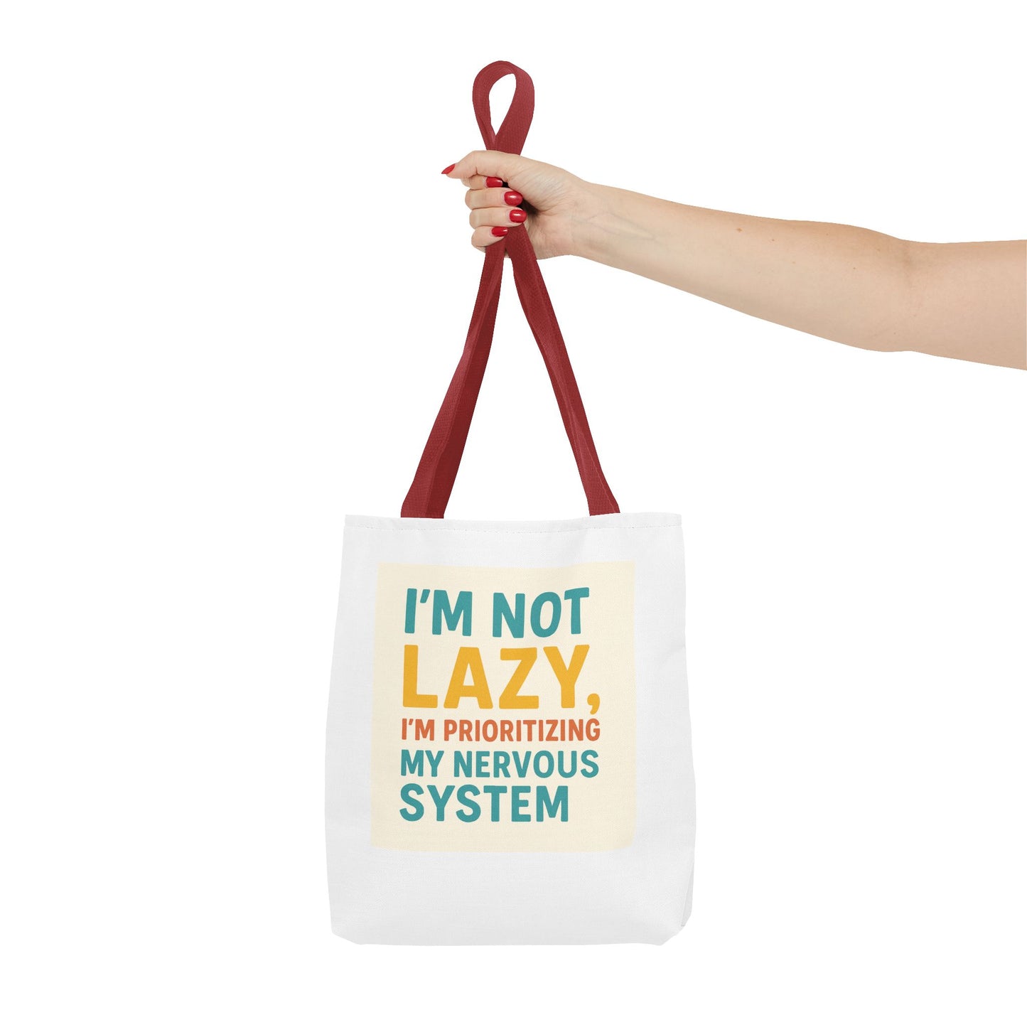 Nervous System Tote Bag, Motivational Quote Bag, Eco-Friendly Tote, Gift for Mental Health Awareness, Everyday Use Bag, Quote Merchandise