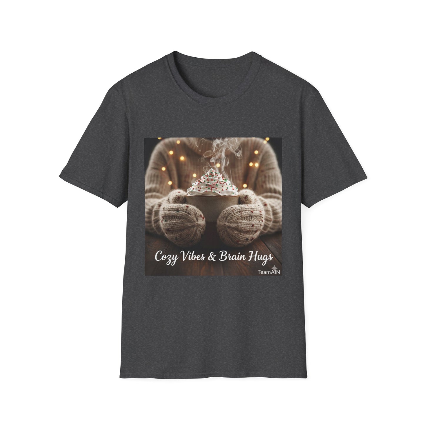 Cozy Vibes & Brain Hugs T-Shirt – Neurodivergent Comfort Holiday Tee