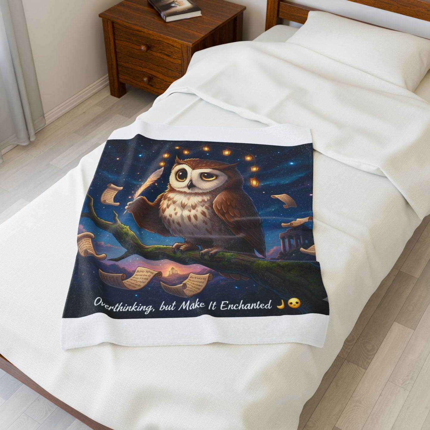 Overthinking Owl Blanket | Enchanted Night Sky Cozy Throw