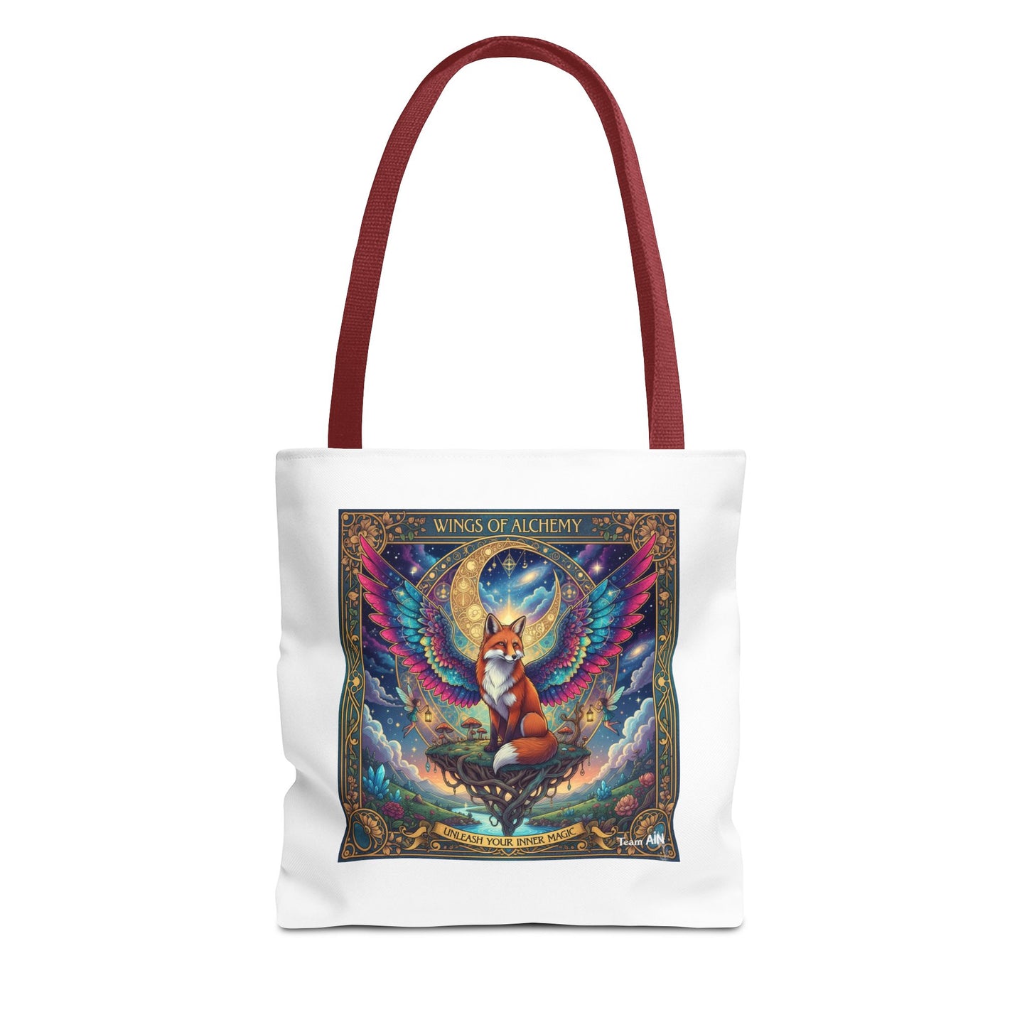 Mystical Fox Alchemy Tote Bag, Magical Art Bag, Eco-Friendly Shopping Tote, Gift for Animal Lovers, Fairy Tale Style