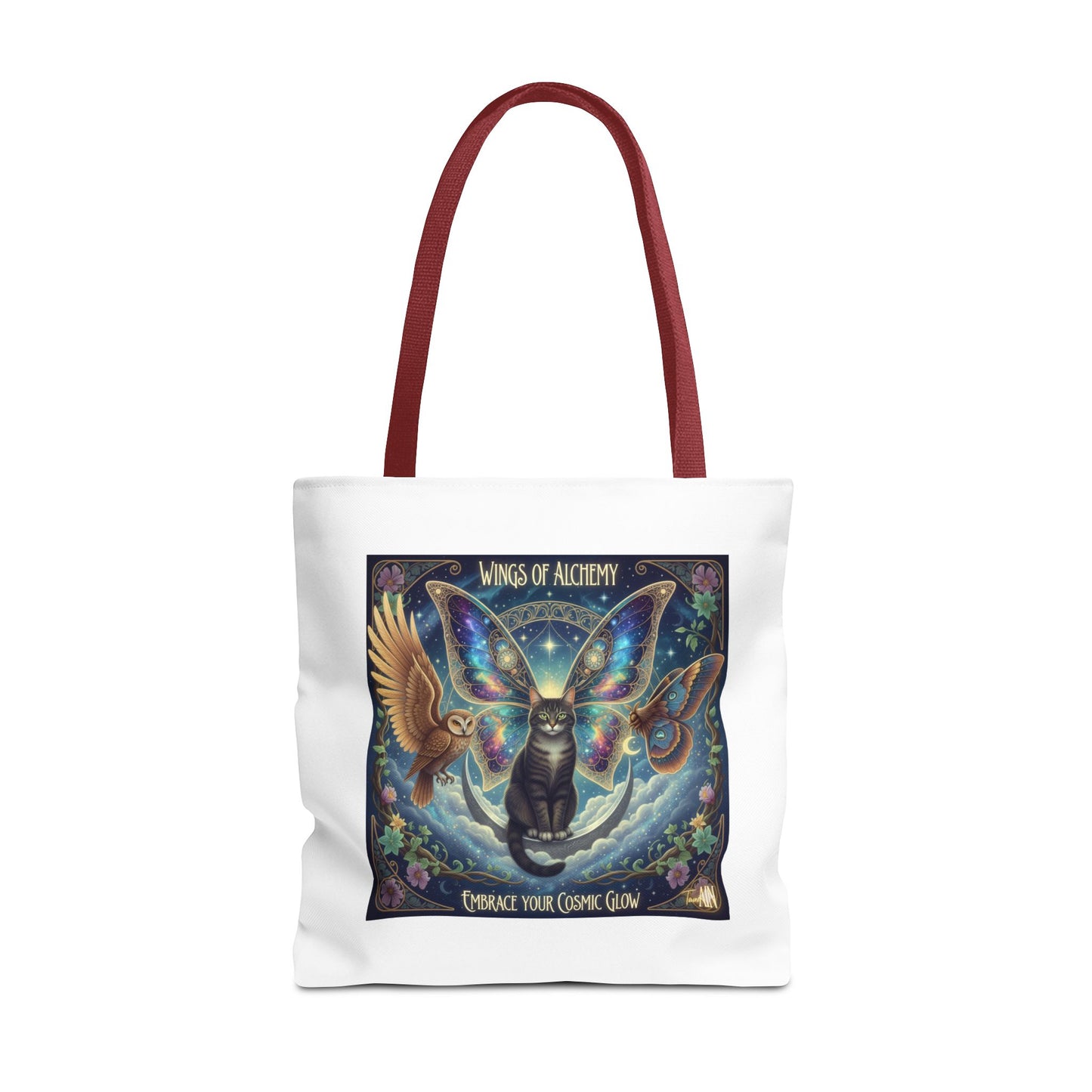 Mystical Cat Tote Bag - Wings of Alchemy, Perfect for Gifts, Shopping, Eco-Friendly Use, Festival Companion, Art Lovers