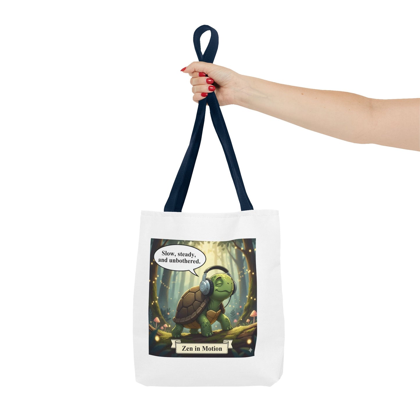 Zen Turtle Tote Bag - Slow and Steady, Inspirational Bag for Nature Lovers, Eco-Friendly Shopping, Gift for Friends, Yoga, Mindfulness