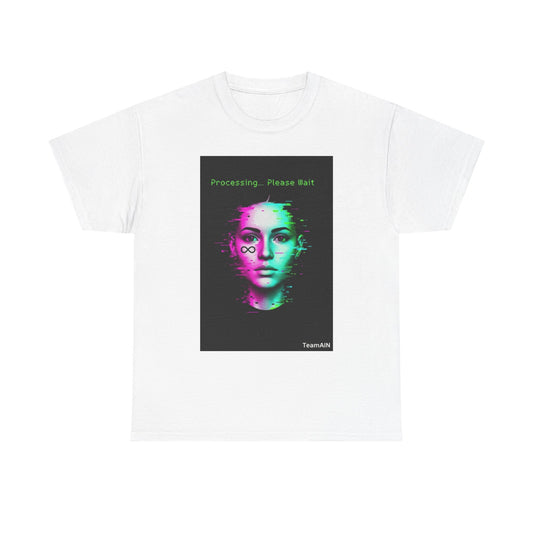 Retro Digital Art Tee, Processing Please Wait Shirt, Unisex Cotton T-Shirt, Techy Graphic Tee, Unique Gift for Gamers, Artsy Fashion