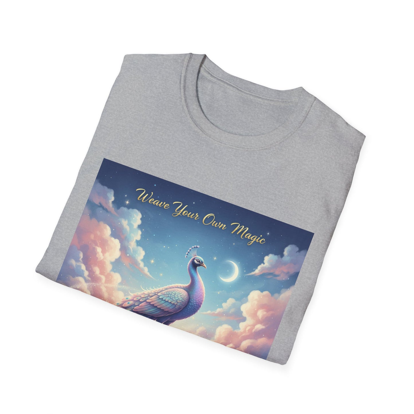 Magical Peacock T-Shirt, Bohemian Tee, Unique Gift, Inspirational Apparel, Women’s Fashion, Celestial Design, Unisex Top, Summer Style