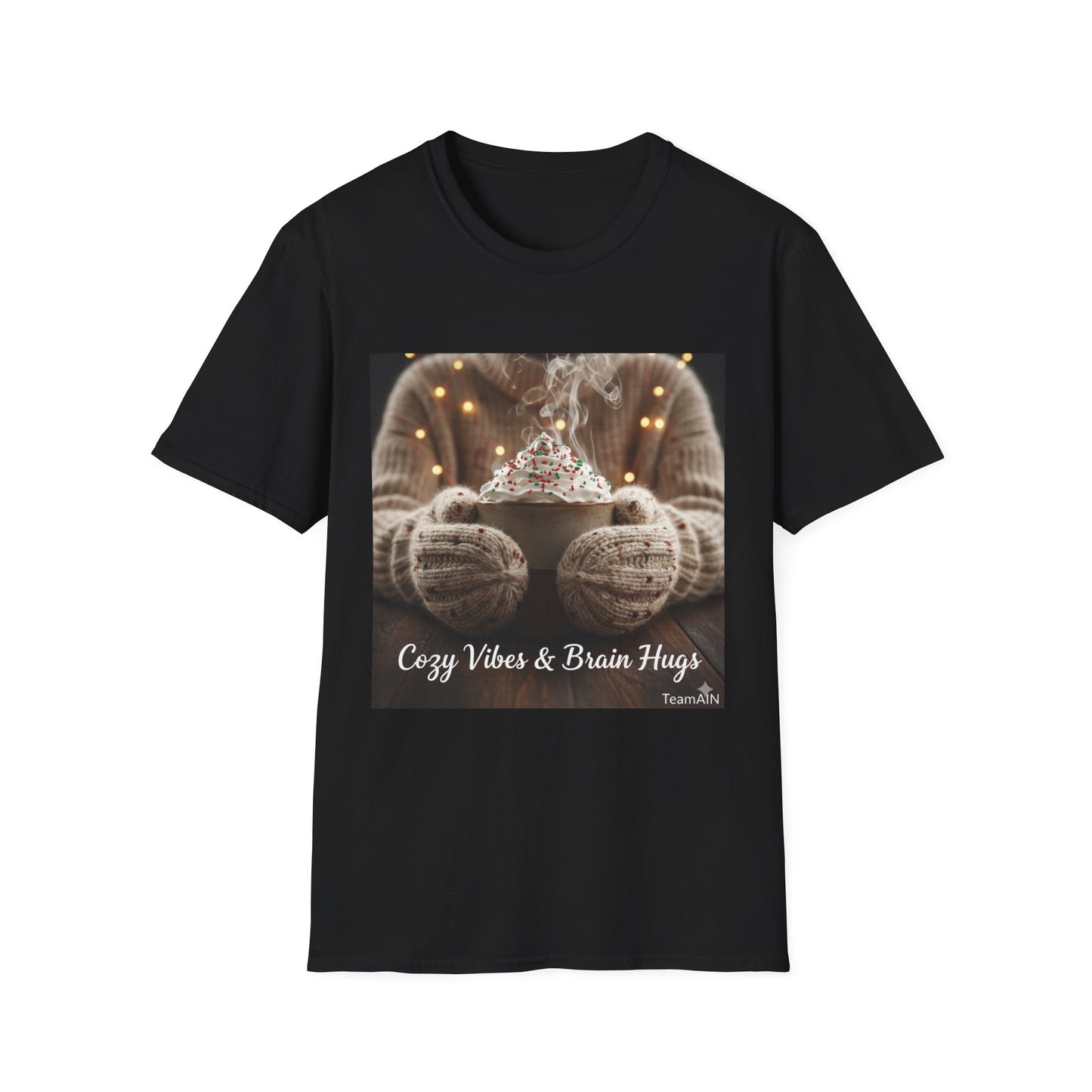 Cozy Vibes & Brain Hugs T-Shirt – Neurodivergent Comfort Holiday Tee