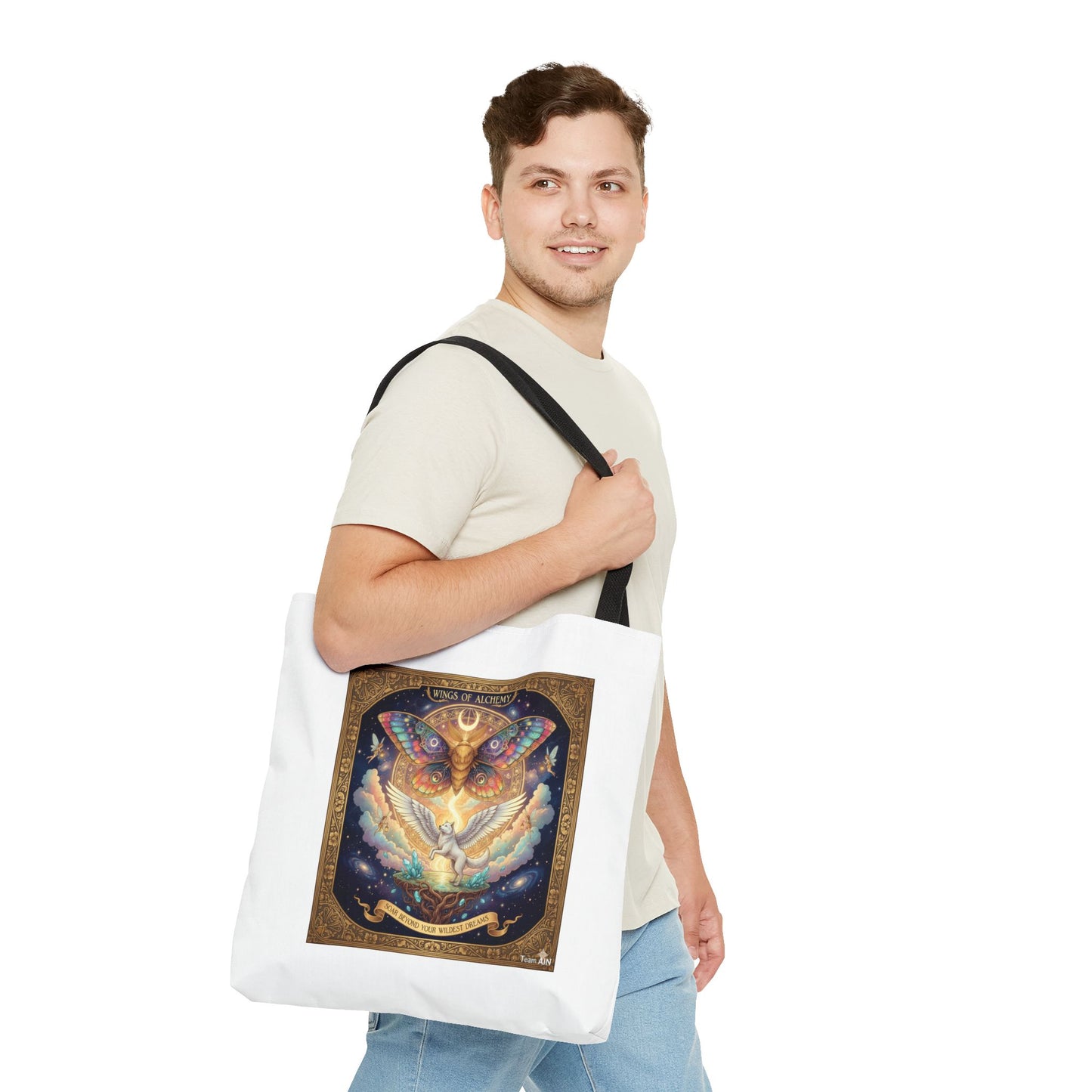 Mystical Butterfly Tote Bag, Bohemian Canvas Bag, Eco-Friendly Shopping Tote, Gypsy Gift, Art Print Bag, Festival Accessory