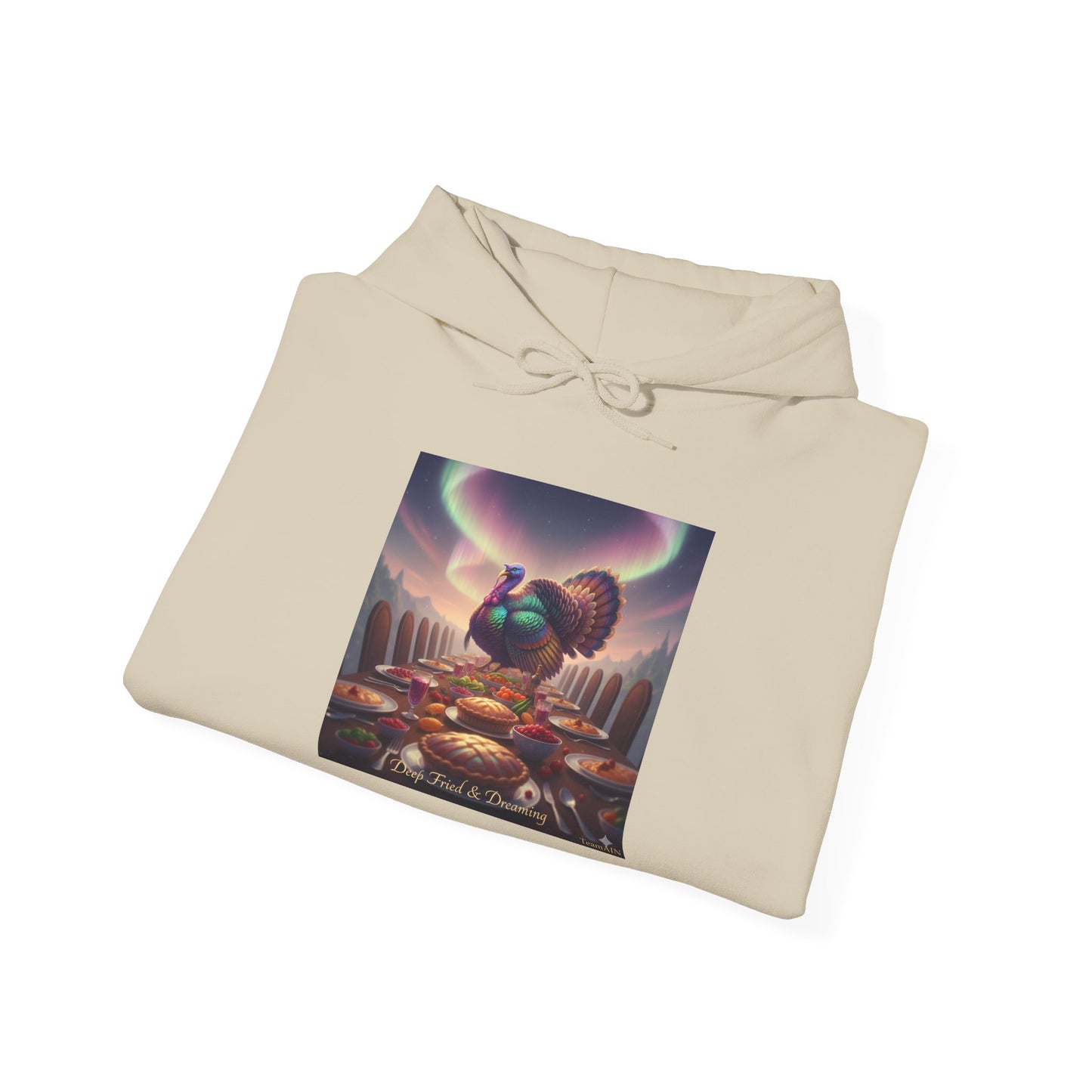 Funny Thanksgiving Hoodie – Deep Fried & Dreaming Alien Turkey