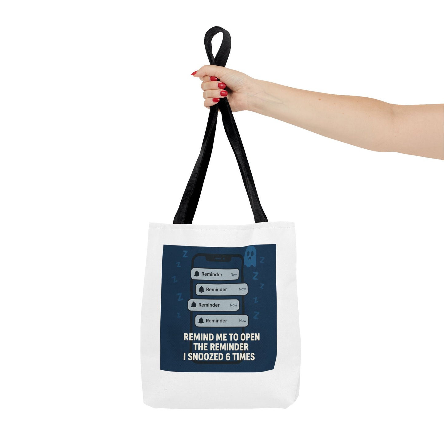 Sleepy Reminder Tote Bag with Fun Snooze Design, Funny Gift for Night Owls, Perfect for School, Work, or Everyday Use