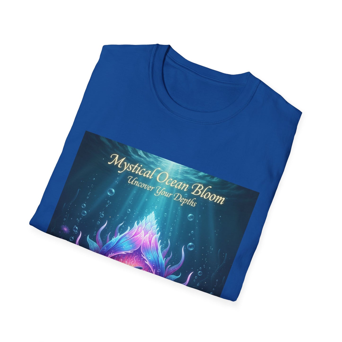 Mystical Ocean Bloom Unisex T-Shirt, Spiritual Tee, Ocean Lover Gift, Meditation Shirt, Eco-Friendly Apparel, Trendy Graphic Top