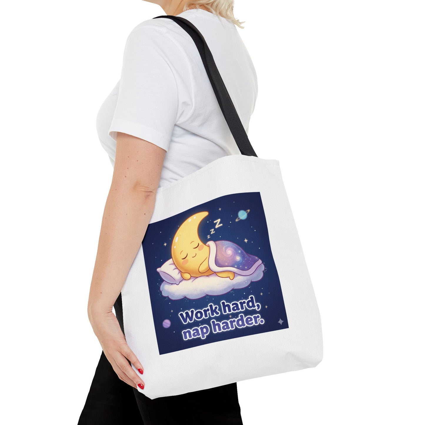 Whimsical Tote Bag Featuring 'Work Hard, Nap Harder' Design | Ideal for Students, Busy Moms, and Gift Giving | Perfect for Everyday, [...]