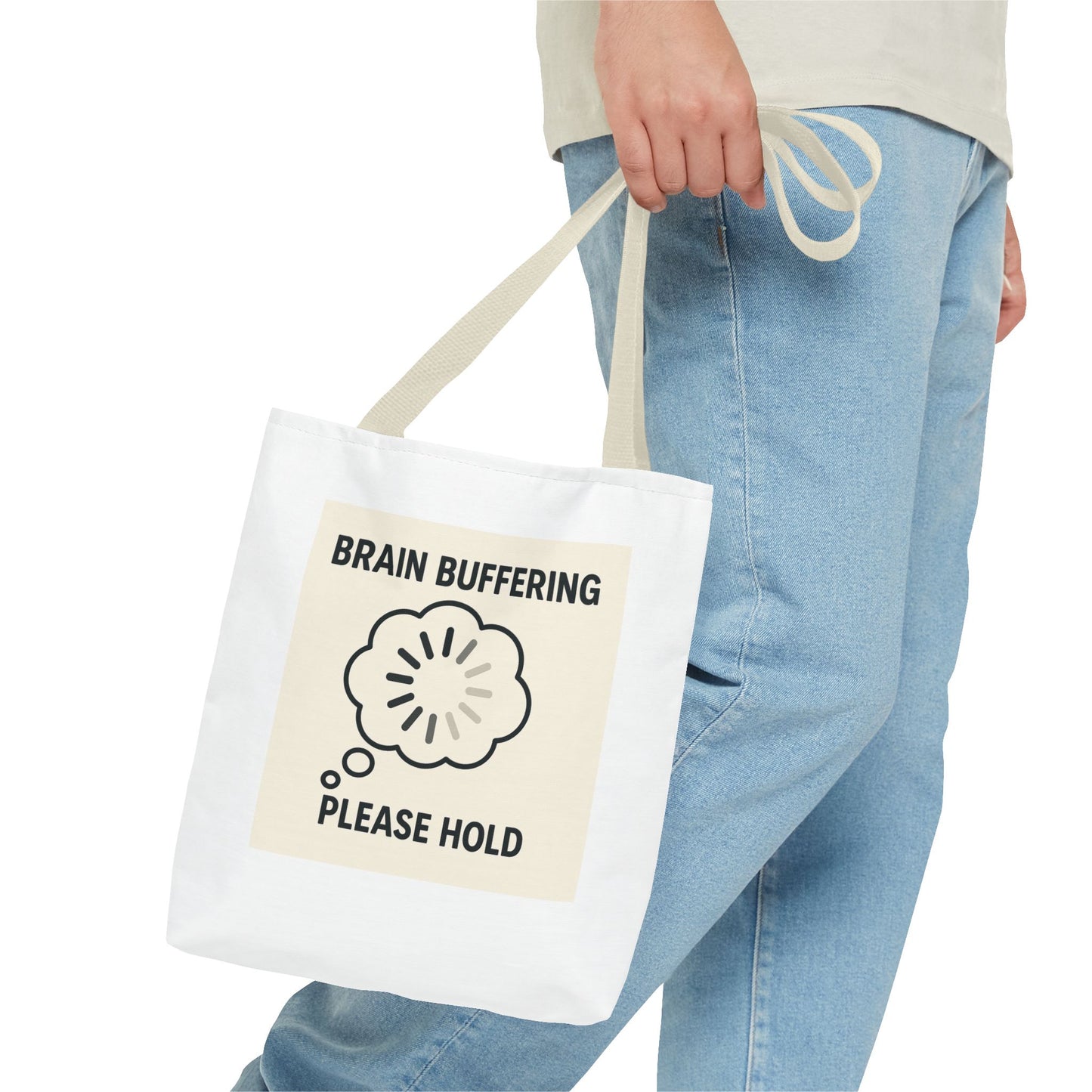 Brain Buffering Tote Bag - Funny Gift for Students, Teachers, Brain Lovers, College Essentials, Quirky Holiday Carryall