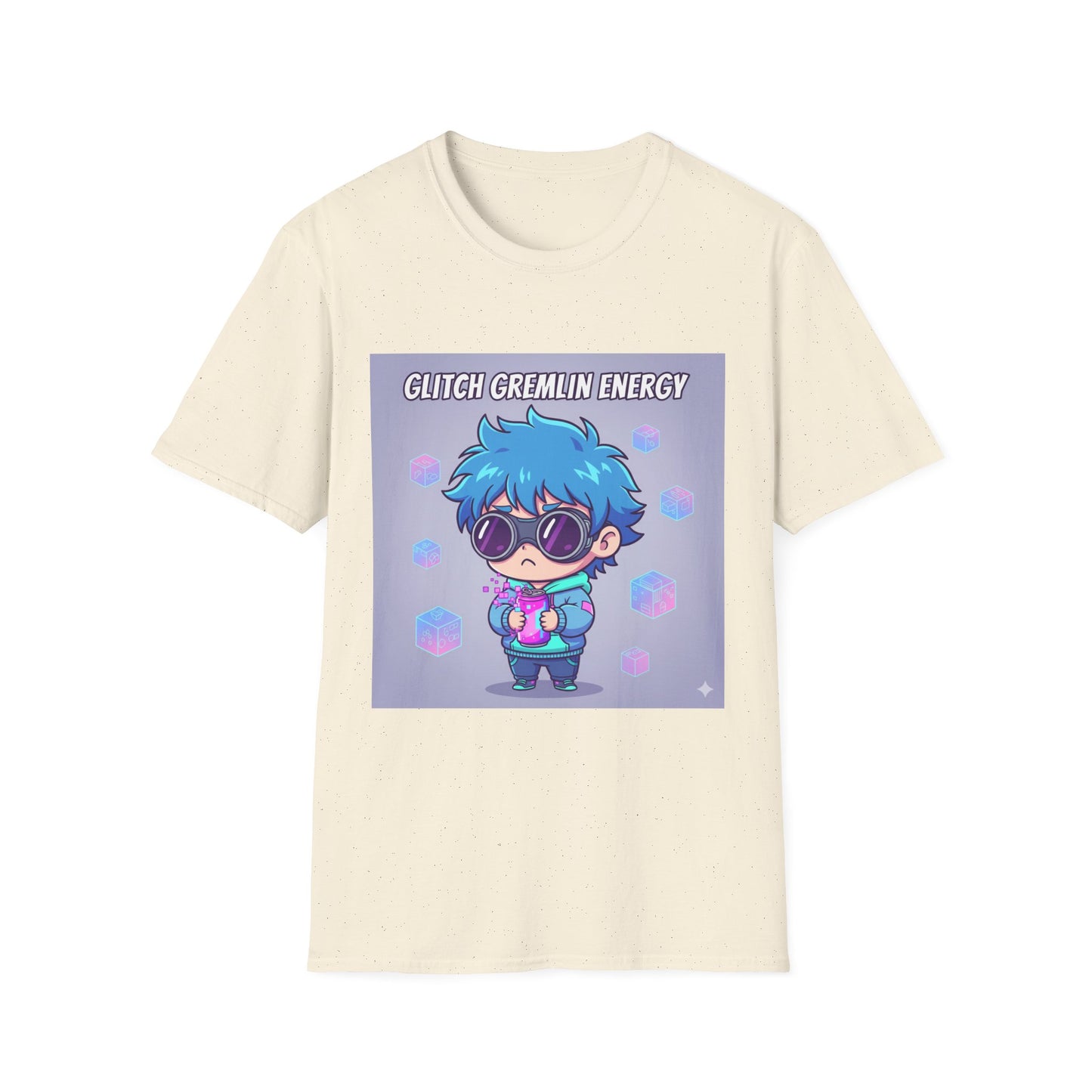 Chibi Gamer T-Shirt – “Glitch Gremlin Energy” | Cute Cyberpunk Streetwear Tee