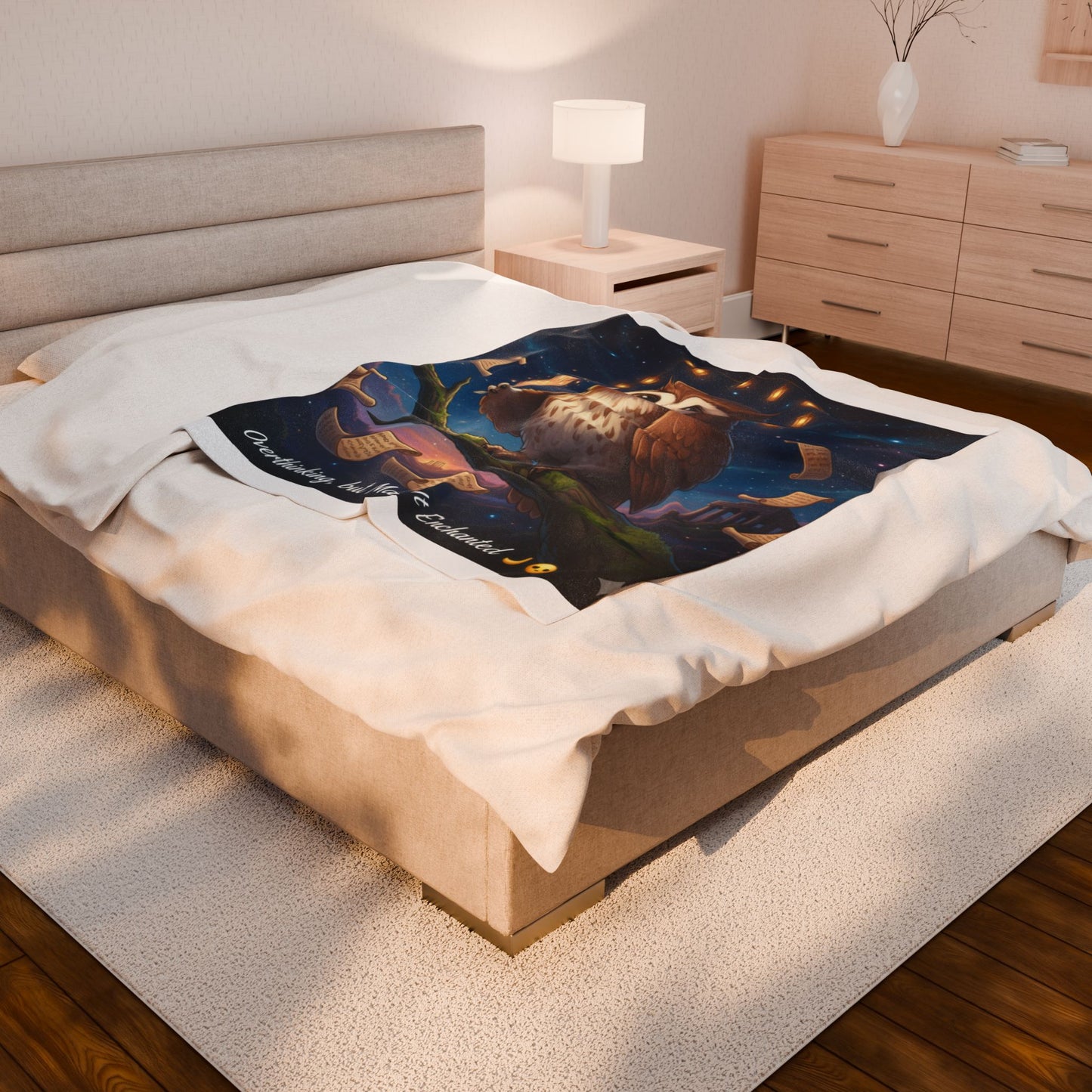 Overthinking Owl Blanket | Enchanted Night Sky Cozy Throw