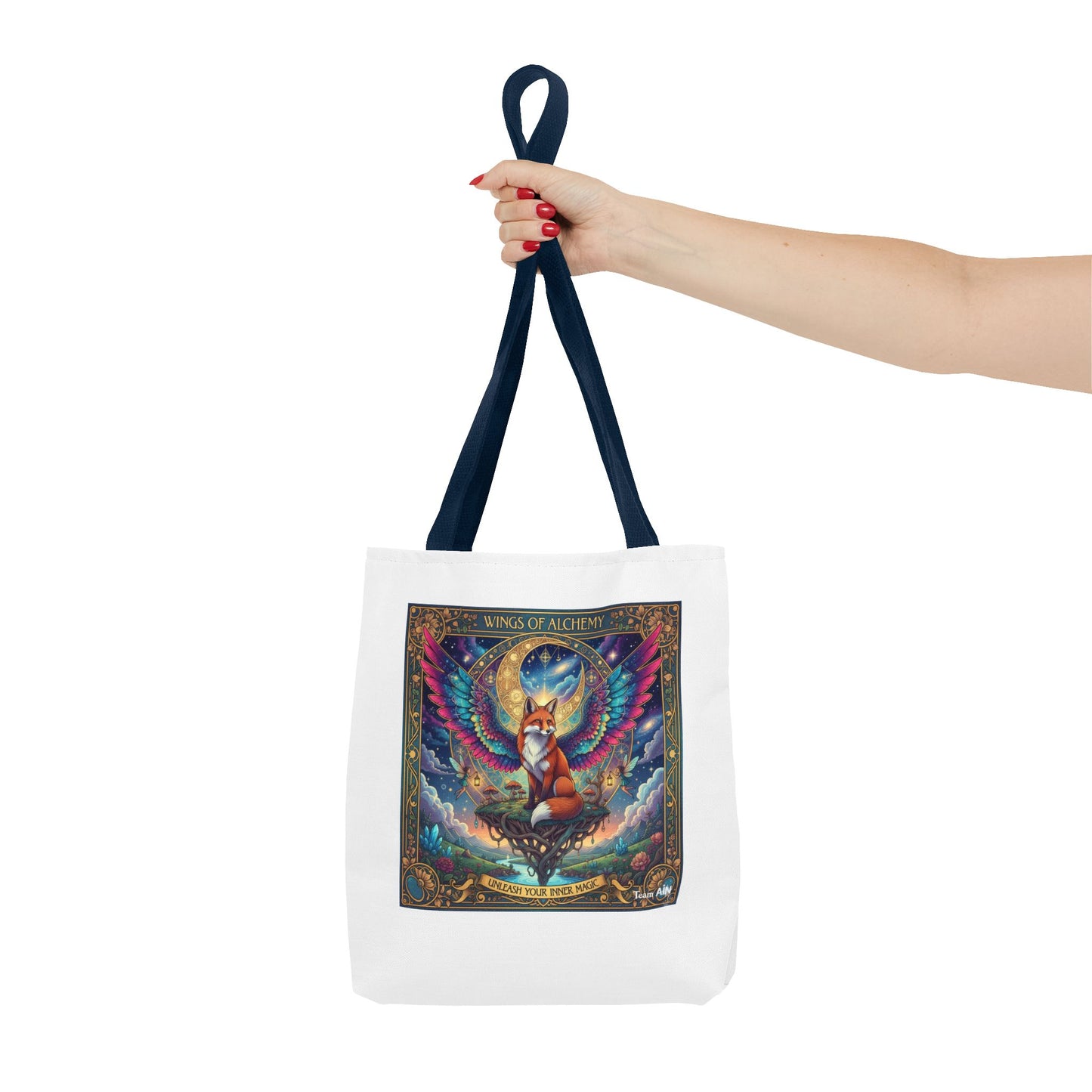 Mystical Fox Alchemy Tote Bag, Magical Art Bag, Eco-Friendly Shopping Tote, Gift for Animal Lovers, Fairy Tale Style
