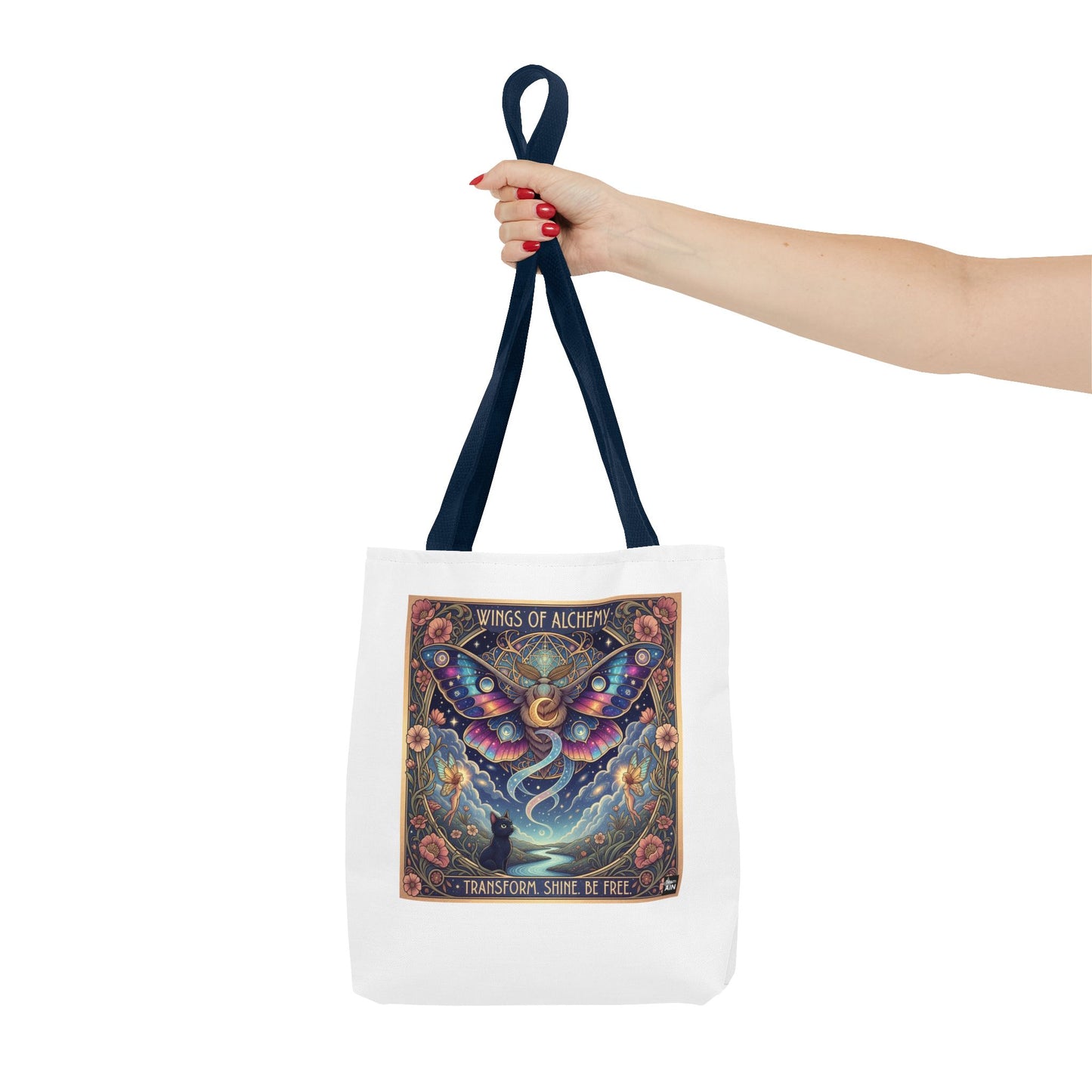 Wings of Alchemy Tote Bag - Transform, Shine, Be Free, Magical Art, Eco-Friendly Canvas Bag, Perfect Gift for Nature Lovers