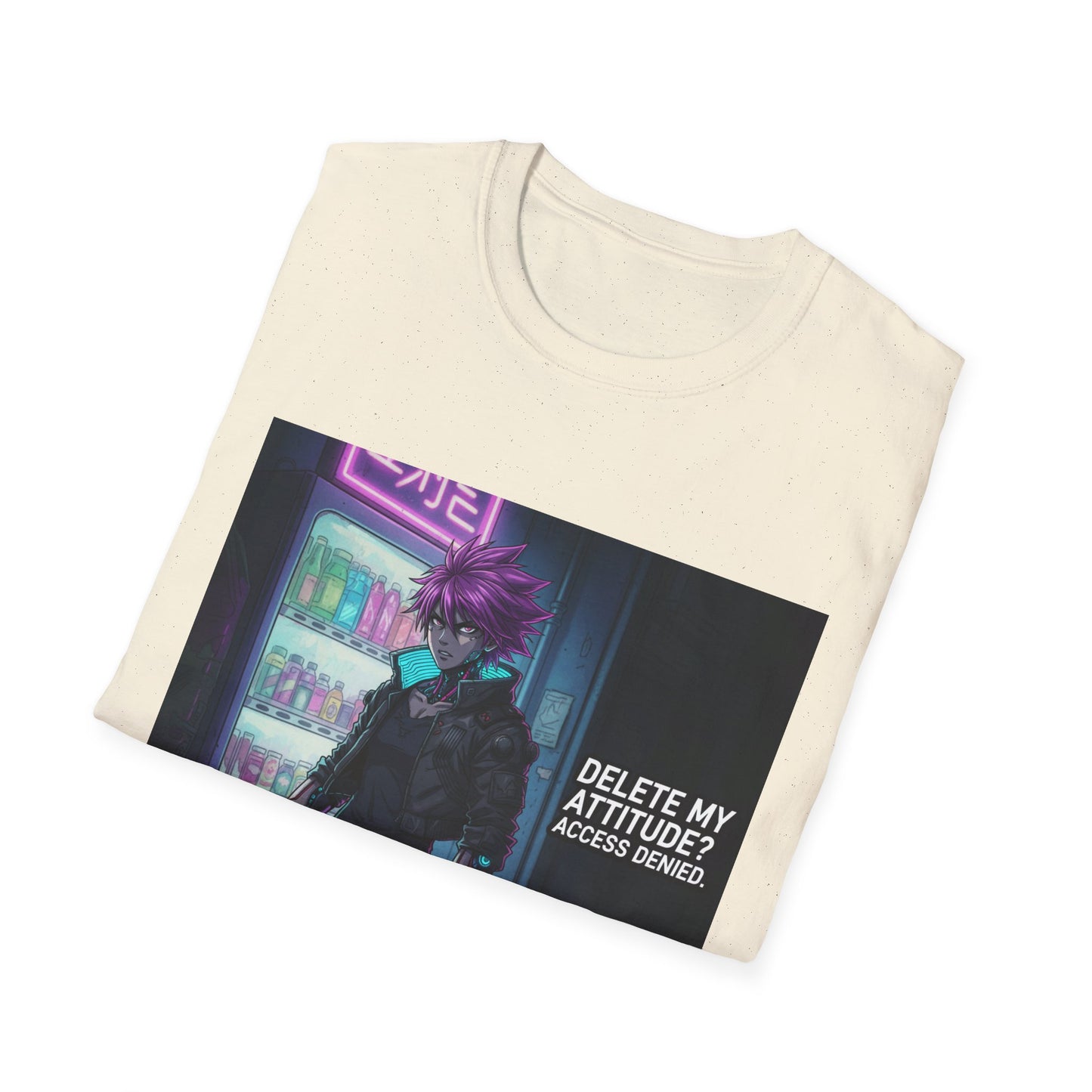 Cyberpunk Samurai T-Shirt – “Delete My Attitude? Access Denied.” | Futuristic Anime Streetwear