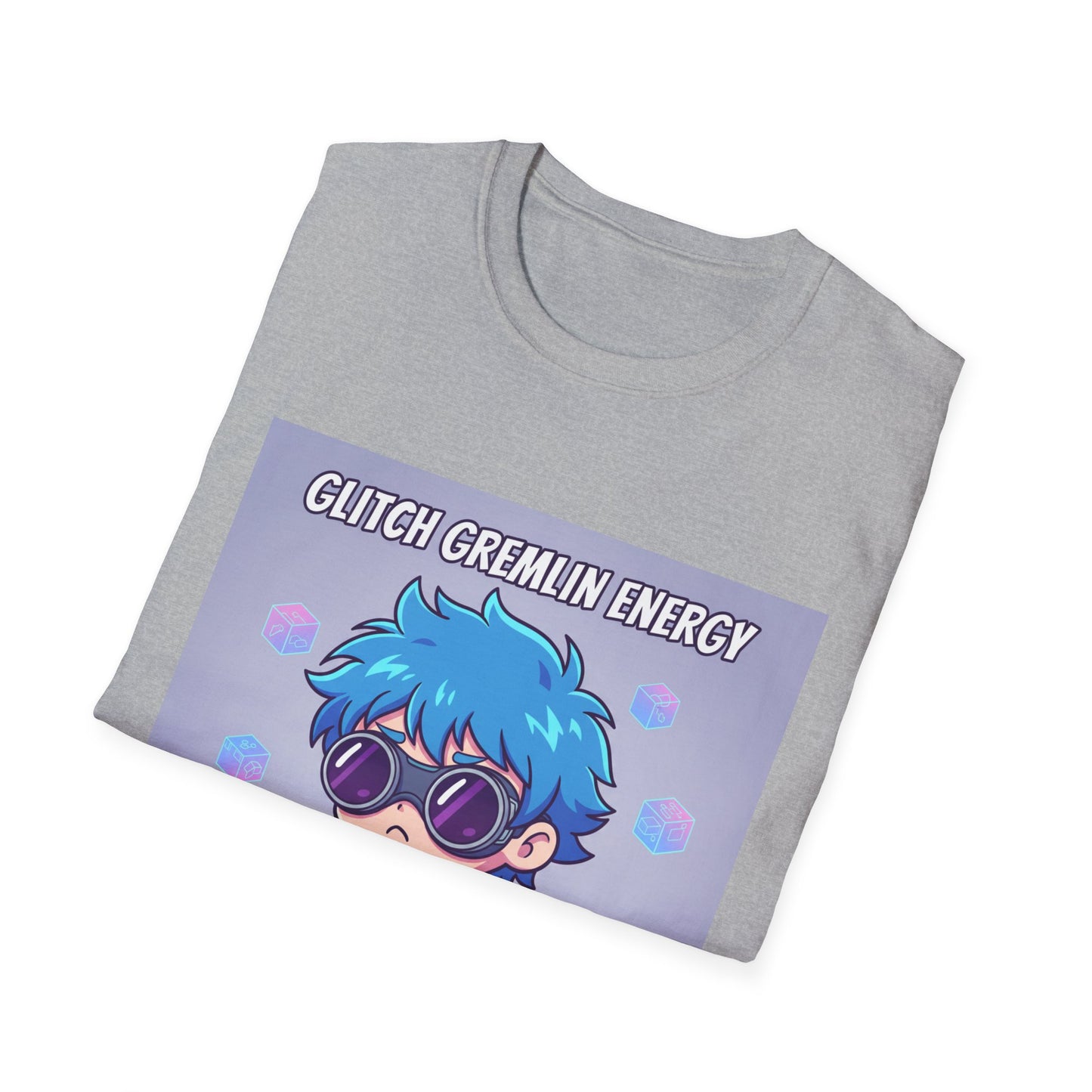 Chibi Gamer T-Shirt – “Glitch Gremlin Energy” | Cute Cyberpunk Streetwear Tee