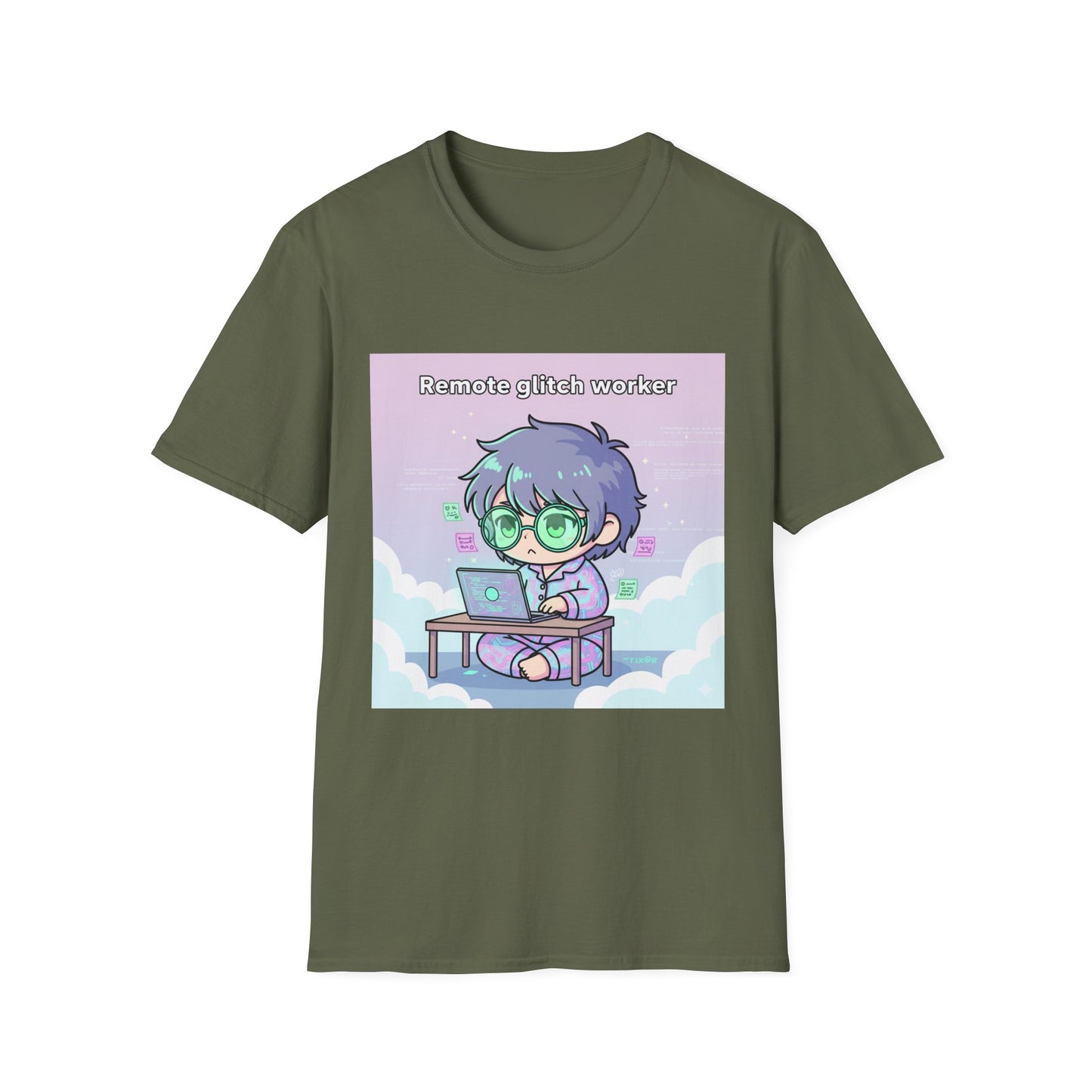 Chibi Hacker Tee – Remote Glitch Worker