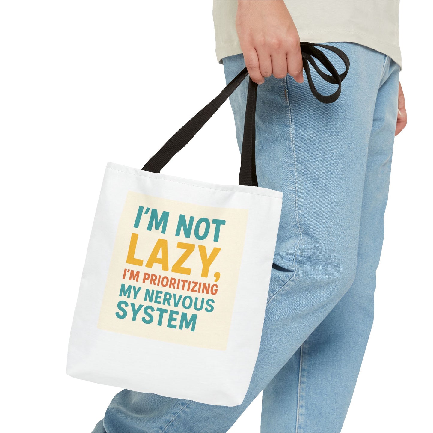 Nervous System Tote Bag, Motivational Quote Bag, Eco-Friendly Tote, Gift for Mental Health Awareness, Everyday Use Bag, Quote Merchandise