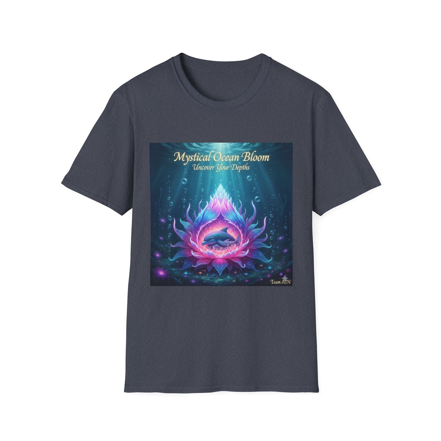 Mystical Ocean Bloom Unisex T-Shirt, Spiritual Tee, Ocean Lover Gift, Meditation Shirt, Eco-Friendly Apparel, Trendy Graphic Top