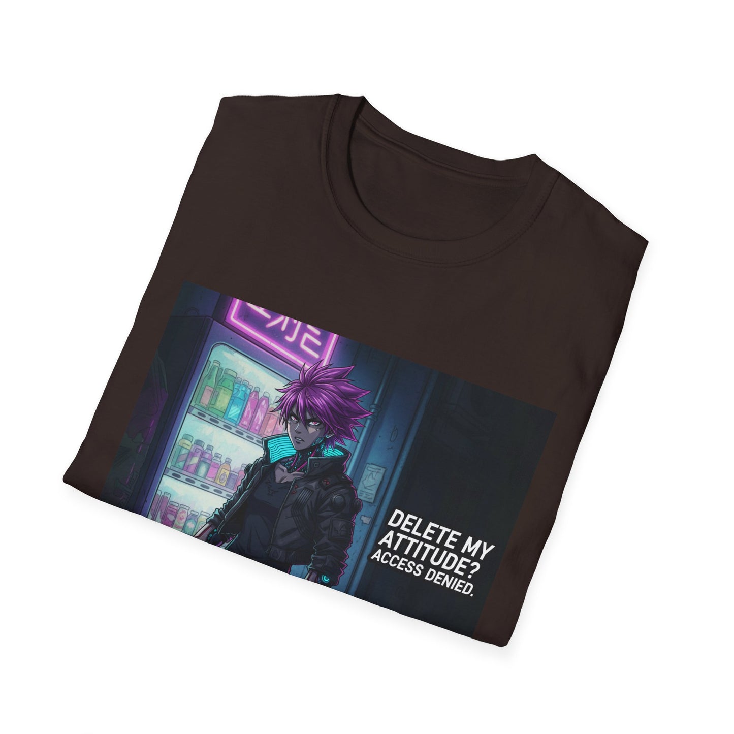 Cyberpunk Samurai T-Shirt – “Delete My Attitude? Access Denied.” | Futuristic Anime Streetwear