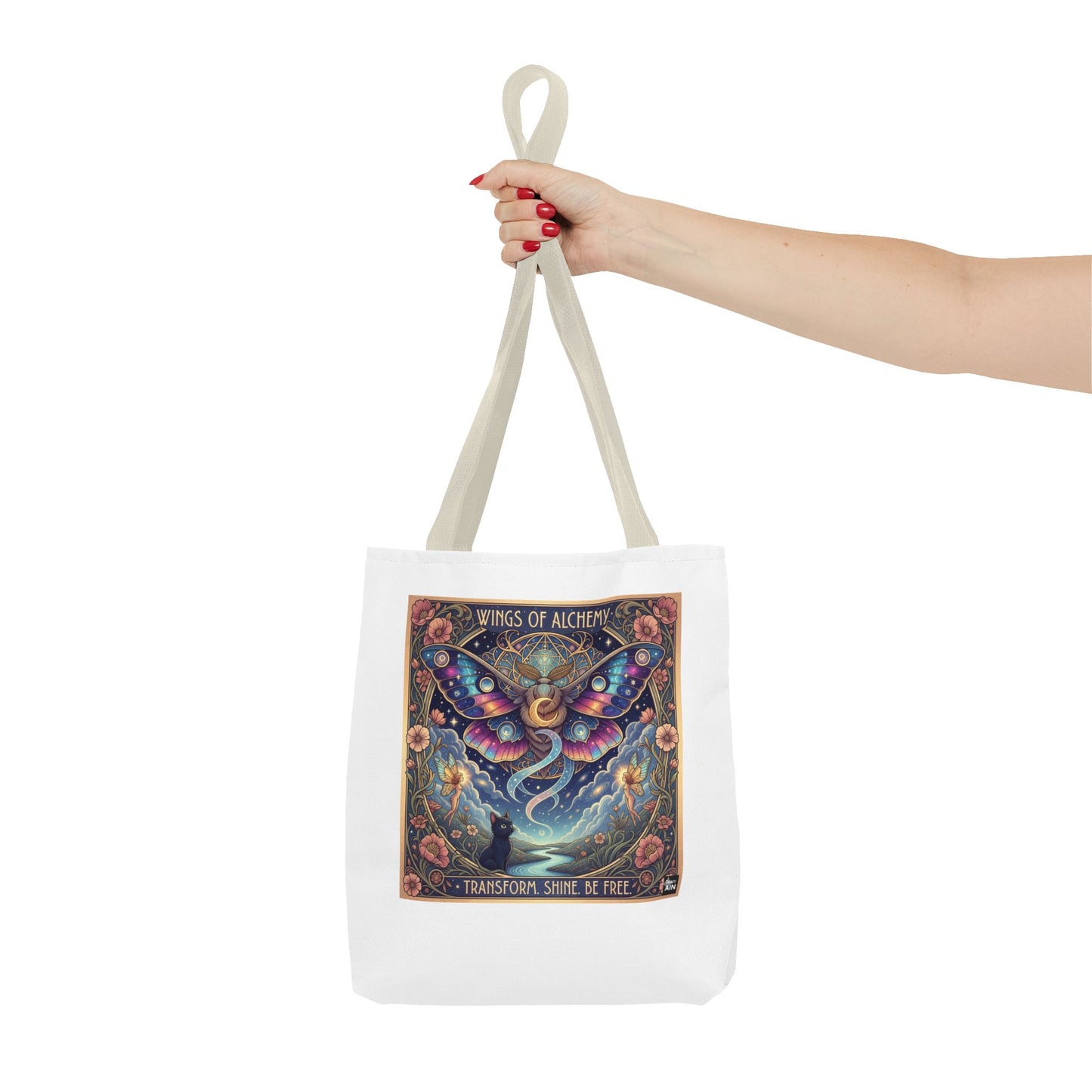 Wings of Alchemy Tote Bag - Transform, Shine, Be Free, Magical Art, Eco-Friendly Canvas Bag, Perfect Gift for Nature Lovers