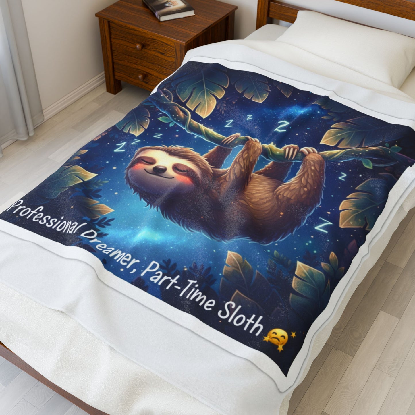 Dreamer Sloth Blanket – Cozy Fantasy Jungle Throw