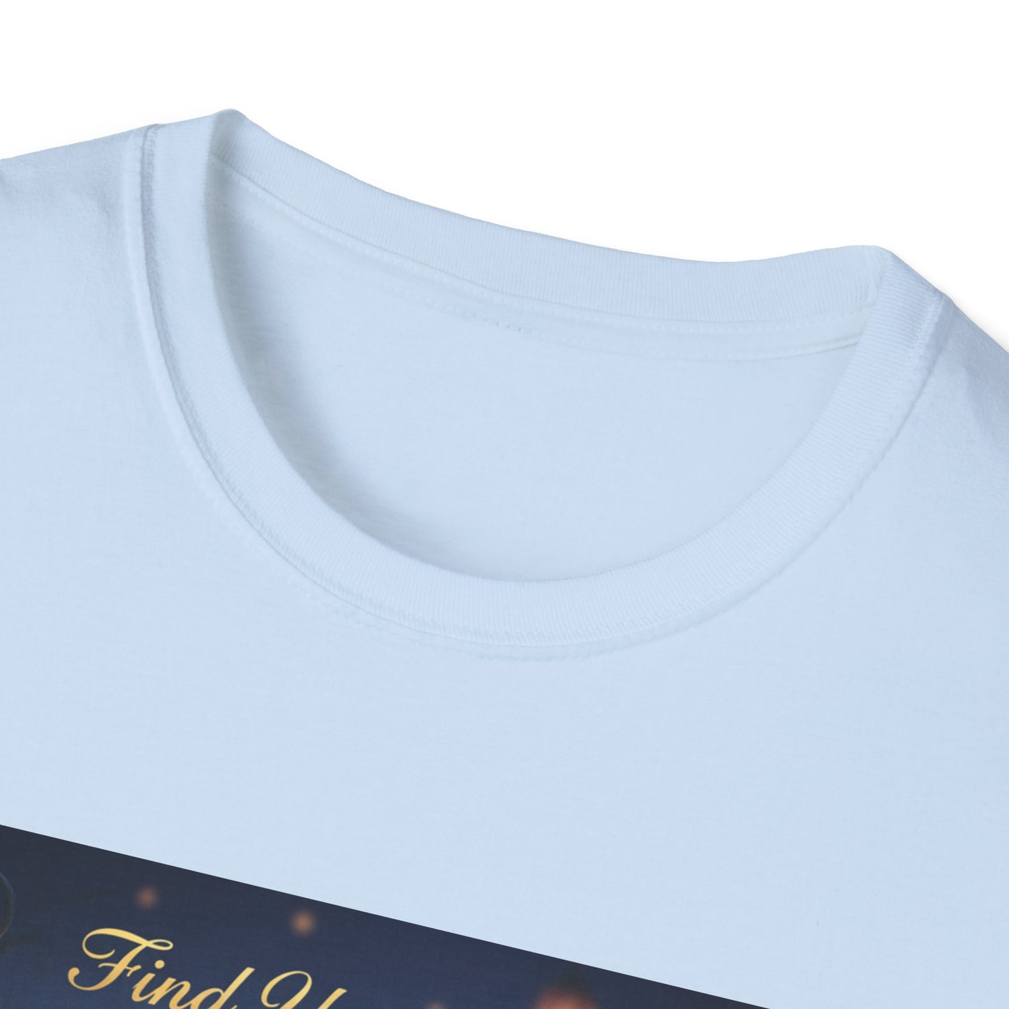 Enchanting 'Find Your Light' Unisex Softstyle T-Shirt, Inspirational Tee, Nature Lover Gift, Cozy Casual Wear, Lantern Art Shirt